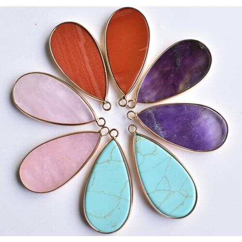 Natural stone Drop Pendant for jewelry making DIY Earrings Necklace Bracelet accessories wholesale 8pcs/lot free shipping