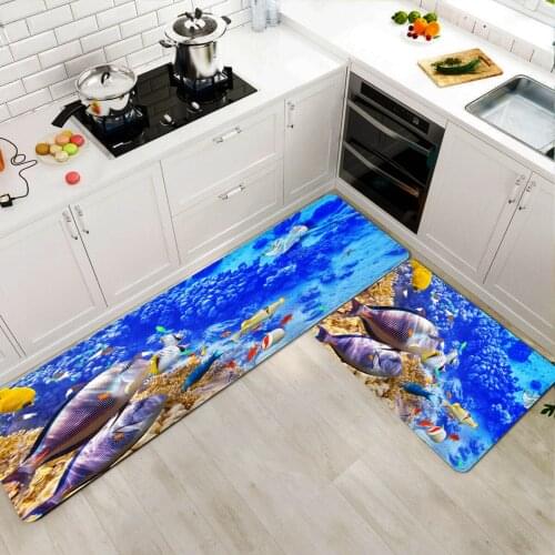 Underwater World Kitchen Mat Floor Mat Carpet Door Mats Entrance Non-Slip Floor Rug For Living Rooms Kitchen Rug Carpet Doormat
