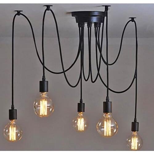 Long time retro industrial style ceiling lamp E27 Edison bulb hanging spider lamp personality living room home decoration lamp