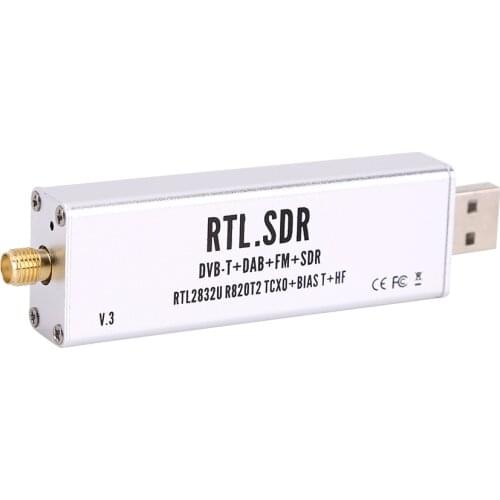 SDR Receiver RTL2832U + R820T2 Chip 1PPM TCXO ADS-B 0.1MHz-1.7GHz Full Band Software Defined Radio Receiver with FM Filter
