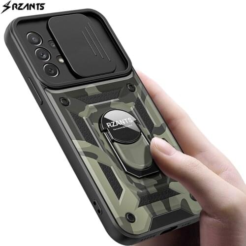 For Samsung Galaxy A52 A72 Case Camouflage Shockproof Ring Holder Case Lens Protection Military Cover For Samsung A32 4G Rzants