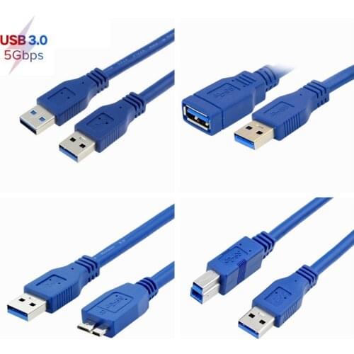 USB Extension short Cable USB3.0 2.0 to MINI 10pin Micro B Male for Smart TV SSD PS4 Xbox hard disk Extender Data Sync Cord 1m