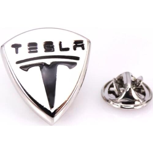 High end mens Brooch new badge brooch pin pin Tesla car logo Brooch mens Wedding Shirt jewelry accessories pin gift