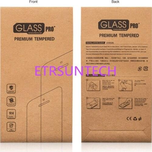 3000pcs/lot Kraft paper Glass retail packaging box/paper box/white box for iphone 7 6 6 plus Samsung Screen Protector Film