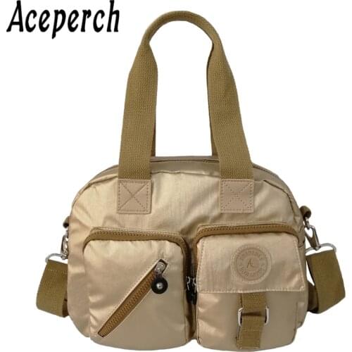ACEPERCH Women Original Handbag Nylon Shoulder Bag Ladies Bolsa Waterproof Clutch Travel Bag Girls Messenger Bag Bolsos Feminina