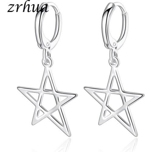 ZRHUA 2020 Womens Fashion Hollow Star Charm Drop Earrings For Women Dangle Bricnos Wholesale Jewelry Engagement Brincos