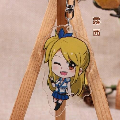 1PCS Fairy Tail Anime Action Key Chain Acrylic Figure Keyring Collection Model Toy Keychain Keyholder Unisex XMAS Gift NEW