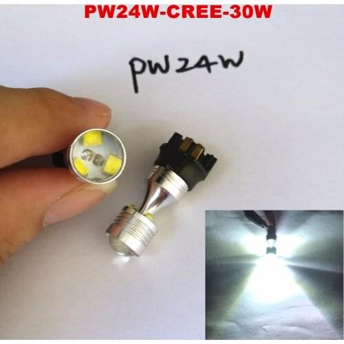 2 Pieces 30W Canbus PWY24W PW24W Led Bulbs No Error for Car Daytime Running/Driving Light DRL Lamp