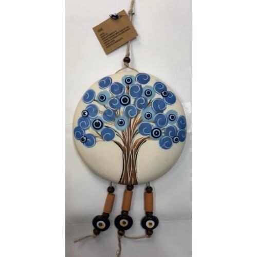 26 x 18 Dry Tree Amulet Decor Ornament Ceramic Hand Made, Evel Eye, Indoor, Outdoor