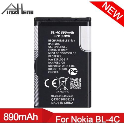 PINZHENG BL-4C Mobile Phone Battery For Nokia BL 4C BL4C BL-4C 5100 6100 1202 1265 1325 Batteries Replacement BL 4C Battery