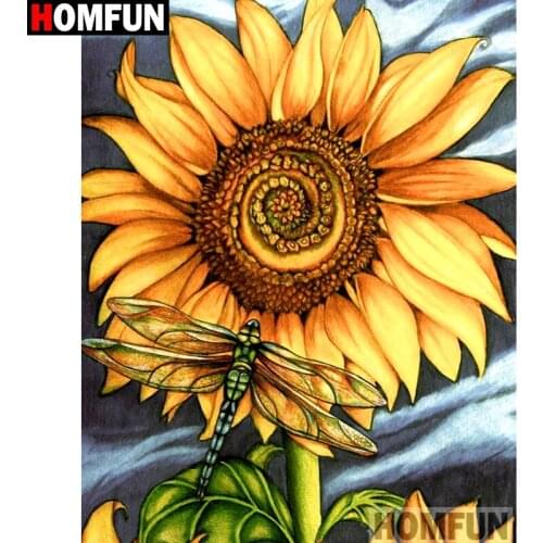 HOMFUN Full Square/Round Drill 5D DIY Diamond Painting "Sunflower flower" 3D Embroidery Cross Stitch 5D Home Decor A16099