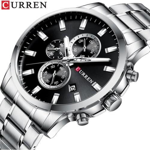 CURREN mechanical design classic mens watch, three dials durable and beautiful watch, waterproof and durable watch