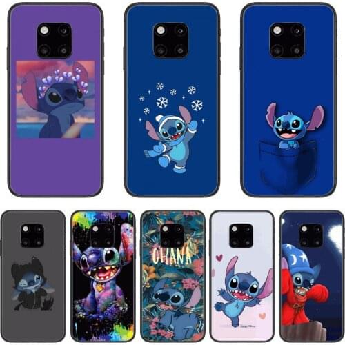 Stitch Phone Case For Huawei Mate 30 10 20 40 Lite Smart Z Pro Black Etui 3D Coque Painting Hoesjes Case