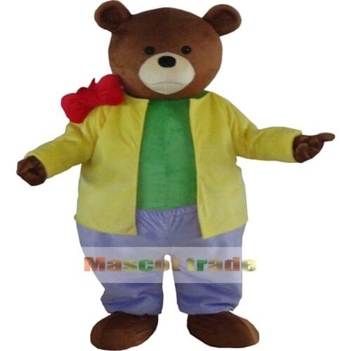 Deluxe EVA Head Lovely Bear Mascot Costume with Hat Happy Bear Mascot Costume