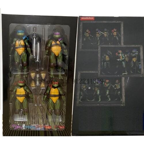 NECA Turtle Raphael Leonardo Michelangelo Donatello Action Figure Shredder Krang Classic Movie 1990s Film Collectable Toys Gift