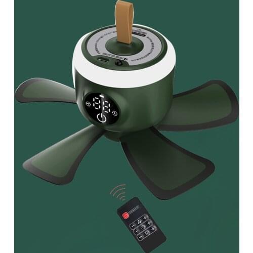 USB Rechargeable Camping Lantern For Camping Tent Ceiling Fan LED lights Hanging Cooler Mini-taff Pan Battery Electric Fans