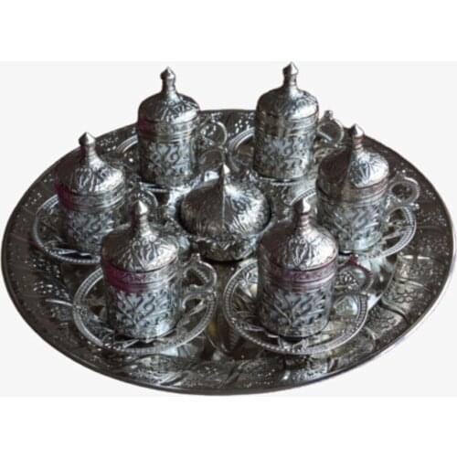 PERFECT COFFEE CUP WITH A WONDERFUL PATTERN Set of 6 Silver FREESHIPPING FREE SHIPPING