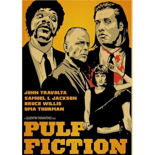 Classic Movie Fight Club/Pulp Fiction/Edward Scissorhands/Kill Bill Canvas Poster Wall For Living Room Home Decoration