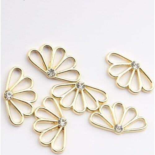 Zinc Alloy Fashion Golden Hollow Flowers Charms Connector 6pcs/lot for DIY Drop Earrings Jewelry Making Accessories