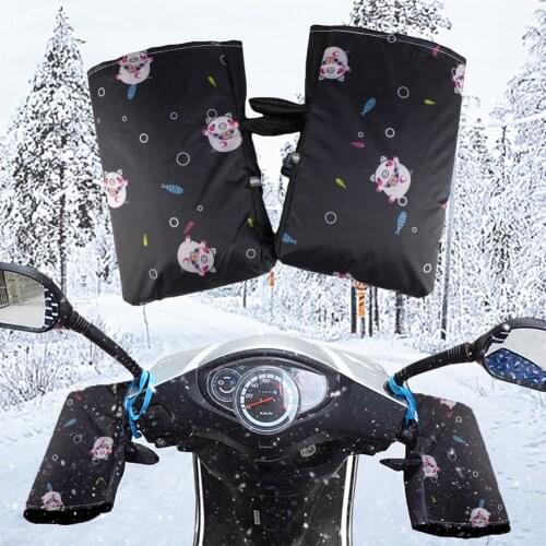 Motorcycle Handlebar Windproof Winter Thick Warm Handlebar Muffs Thermal Cover Gloves Universal for Motorcycles Scooters