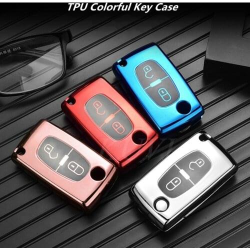 Soft TPU Car Key Fob Case Cover Protector For Peugeot 107 206 207 307 308 406 For Citroen Xsara Picasso C2 C3 C4 C5 C6 C8 Bag