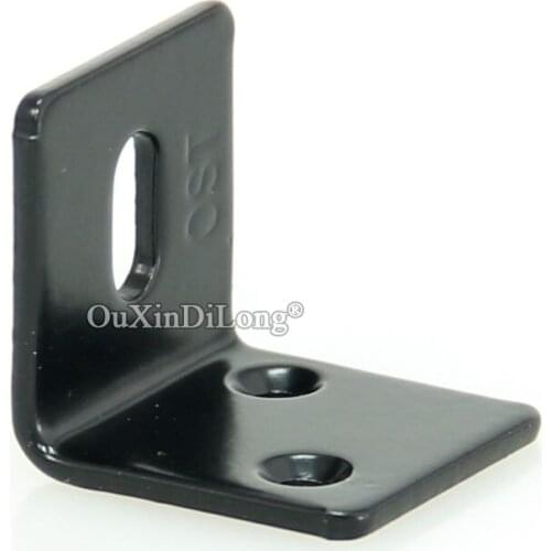New 20PCS Black Metal Right Angle Corner Braces Board Frame Partition Fixed Holder Brackets Furniture Reinforced Connectors