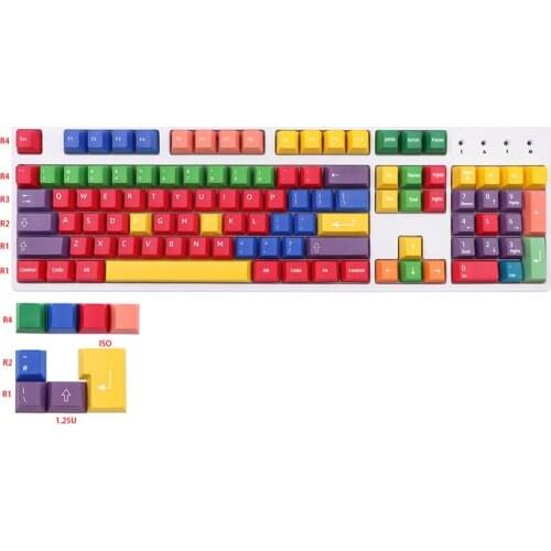 New Arrvival Colourful KeycapsTheme 112 Keys PBT Cherry Profile Dye Sublimation Keycap For 61 64 68 96 Mechanical Keyboard