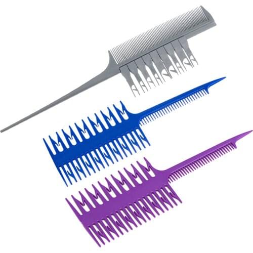 Salon 3-Way/2 Way Weaver Weaving Comb Hair Dye Sectioning Highlight Brush 3x