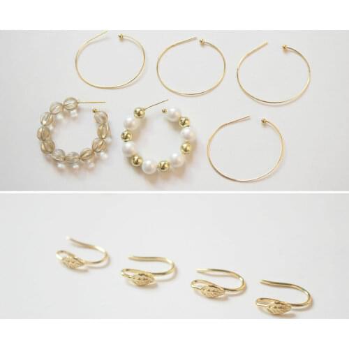 Copper plated 18K true gold copper wire earrings leaf earrings diy earrings accessories