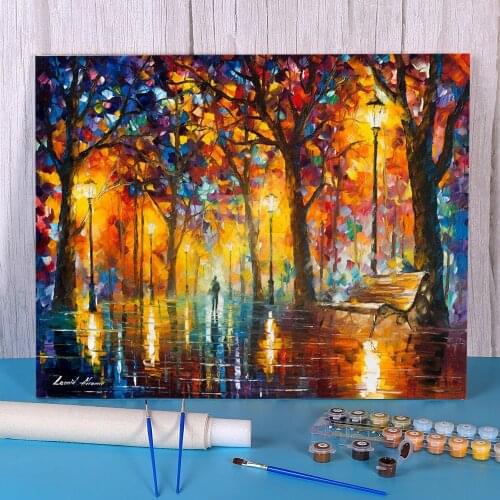 Bench Patience Paint By Numbers Complete Kit Oil Paints 50*70 Picture By Numbers Photo Wall Decoration Children Drawing