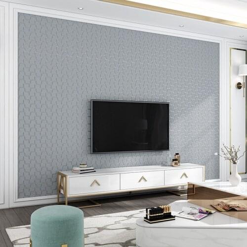 Modern Simple Imitation Deerskin Velvet TV Background Wall Paper 3D Relief Non-Woven Fabric Study Bedroom Living Room Wallpaper
