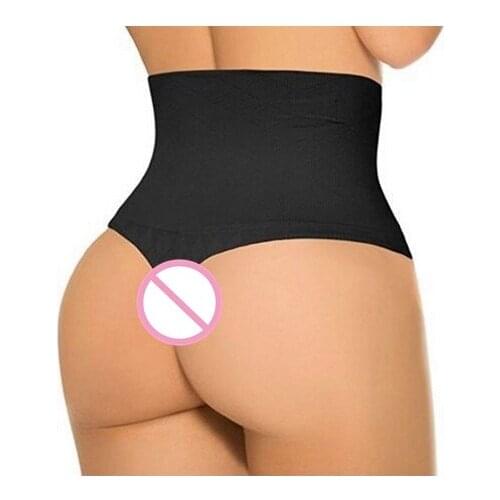 Women Sexy High Waist Tummy Control G-String Lady Solid Panties Briefs Thongs Underwear Lingerie Plus Size S-3XL