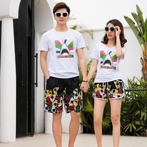 2020 new plus size couple swimwear summer vacation leisure beach shorts men swimsuits sunga women board surfing pool swim trunk