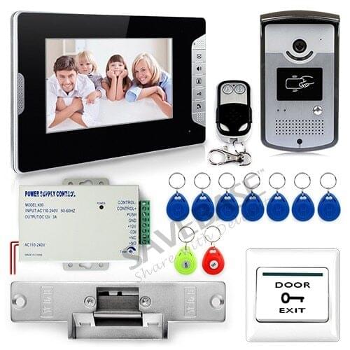 HOMSECUR Video Door Phone Doorbell 700TVL Camera Electric Strike Lock RFID Keyfobs Unlock