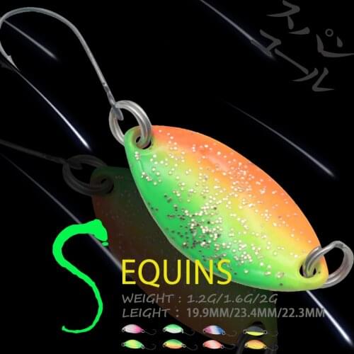 WALK FISH 1PCS 1.2g/1.6g/2.0g Spoon Sequins Fishing Lure Metal Japan Artificial Hard Fishing Baits With Single Hook Fishing Tool