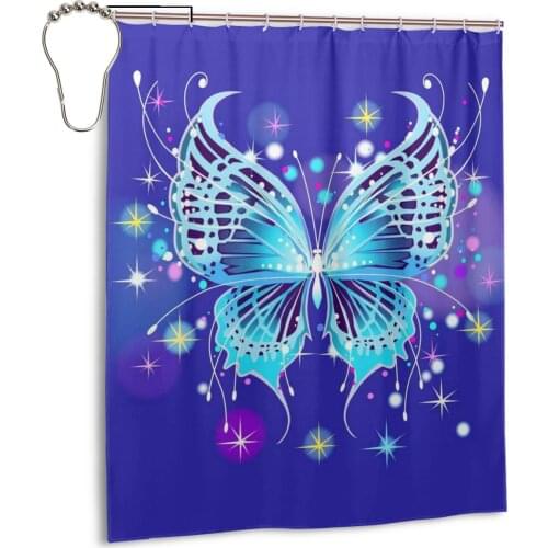 Butterfly Shower Curtains Waterproof Polyester Nordic Home Decoration Bath Fairy Butterfly Room Bathroom Decor