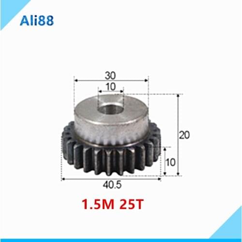 1pcs the rack Gear pinion 1.5Mod 25T Motor Pinion Gears Bore10mm 45 steel cnc gears шестеренки