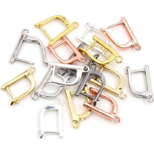 10pcs 17x10mm Multi-colors Alloy Metal Brass Clip-on Earring Hooks Wire Settings DIY Pierced Earring Findings Accessories
