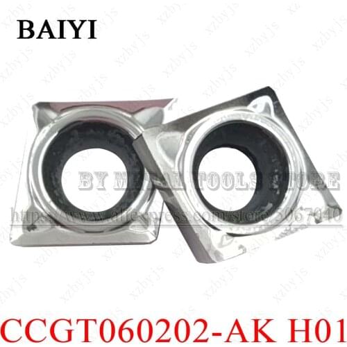10pcs CCGT060202-AK H01 CCGT060202 AK H01 Carbide Aluminum Inserts CNC Cutter Lathe Aluminum blade Machine CCGT turning tools
