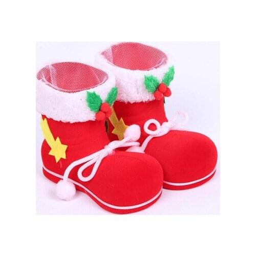 1PR Christmas Shoes Candy Box Shoe Creative Pen Holder Desk Decoration Shoes Christmas Tree Pendant