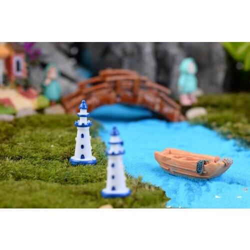 2pcs/lot Decor Lighthouse Figurines Metal Craft Lighthouse Beacon Home Decoration Maritime Navigation Night Light House KS 037
