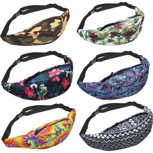20PCS / LOT Women Casual Print Camouflage Female High Quality Waist Bag Fashion Waist Packs Belt Waist Bag Pouch Zip Fanny Pack