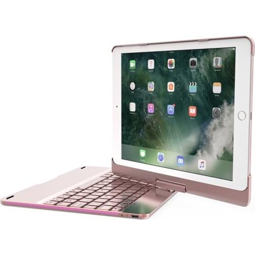 Aluminum keyboard Case for iPad Pro 10.5 360 Degree Rotation 7 Colors Backlit Light Bluetooth Keyboard Tablet Cover Smart Cases
