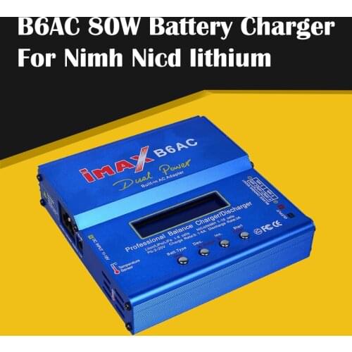 New Arrival Digital LCD Screen Discharger B6 AC 80W B6AC RC Battery Charger Lipo NiMH Balance Charger EU US Power Supply