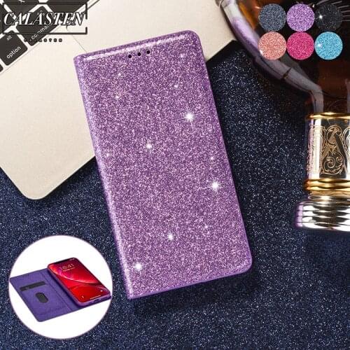 Bling Glitter Leather Case for Samsung Galaxy S21 FE S20 Ultra S10 E S9 S8 Plus S7 S6 Edge Note 20 10 Plus 8 9 Wallet Flip Cover