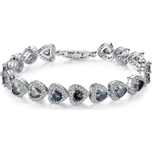 Love Heart Bracelet Luxury Love Purple Zircon Bracelets For Women Luxury Jewelry