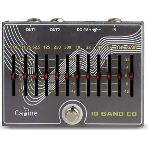 CALINE CP-81 10 Band EQ Guitar Effect Pedal True Bypass Design with Volume/Gain