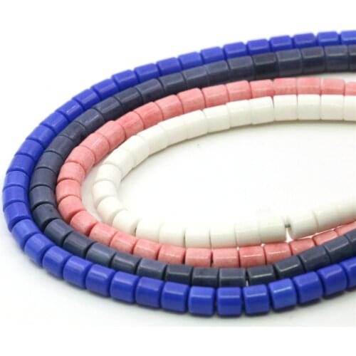 4X5mm Blue White Pink Cylinder Resin Loose Beads Imitation Beeswax DIY Accessory Parts Women Girls Fashion Jewelry Making Design
