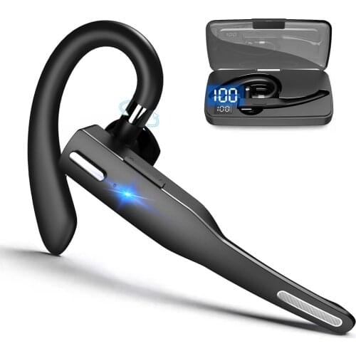 Business Bluetooth-compatible 5.1 Earphone Handsfree Wireless Call Ear Hook Headset For Driving Single Ear Headphone with Mic