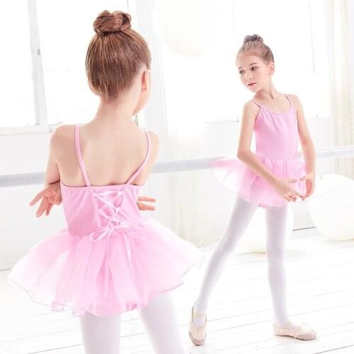 Girls Spaghetti Straps Tulle Dress Tutu Ballet Dress Bowknot Bandage Dress Kids Ballet Leotard Dress Organza